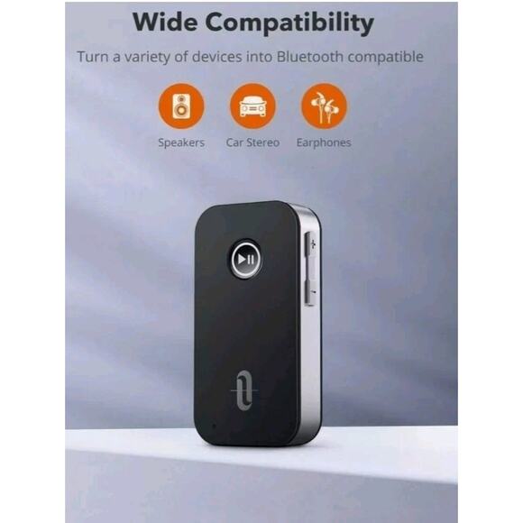 TaoTronics TT-BR05 Bluetooth Receiver/Car Kit Wireless Audio Adapter SB43 - Picture 1 of 5